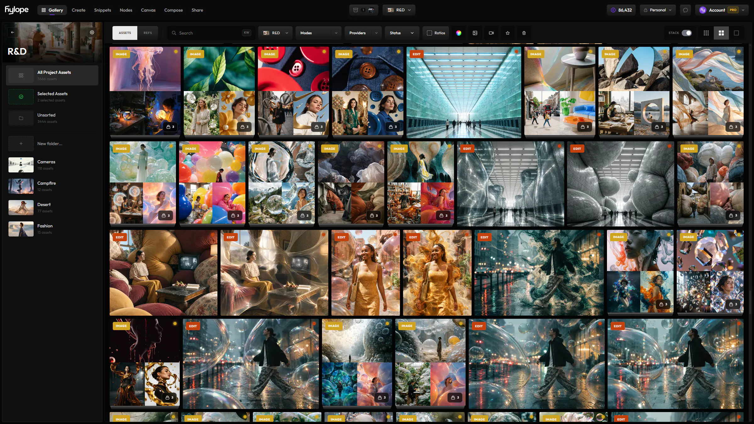 Gallery interface