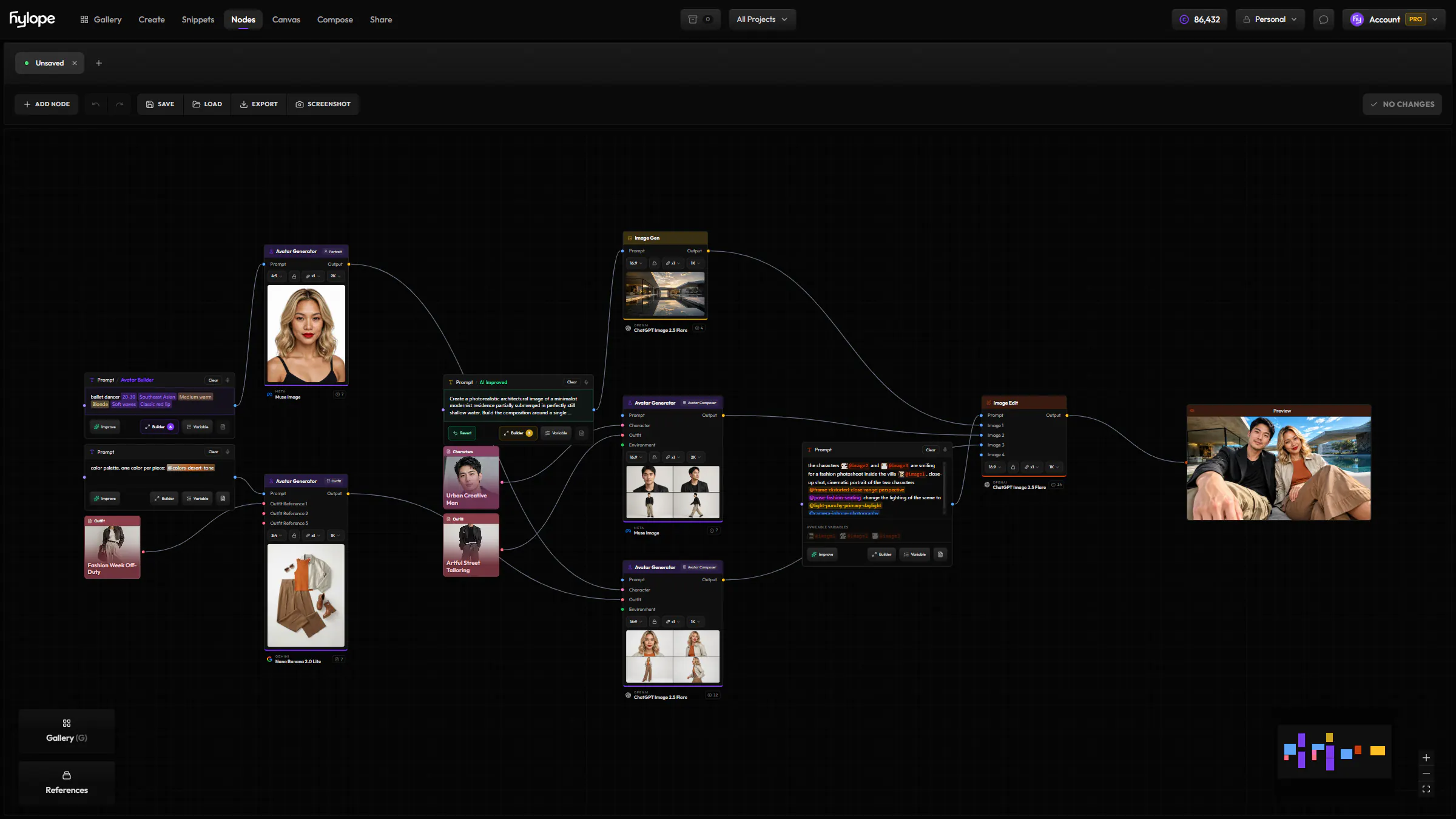 Nodes interface