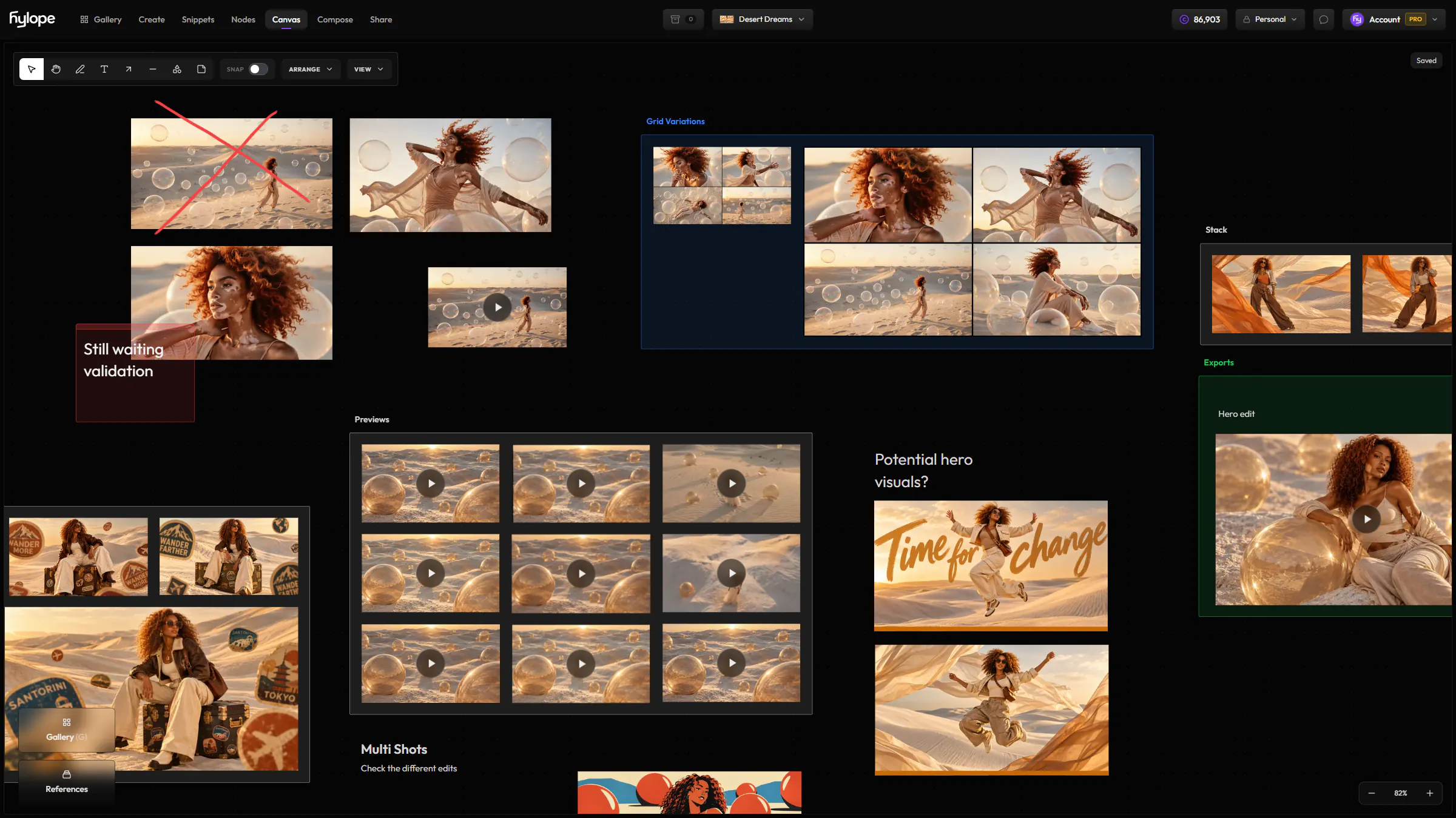 Canvas interface