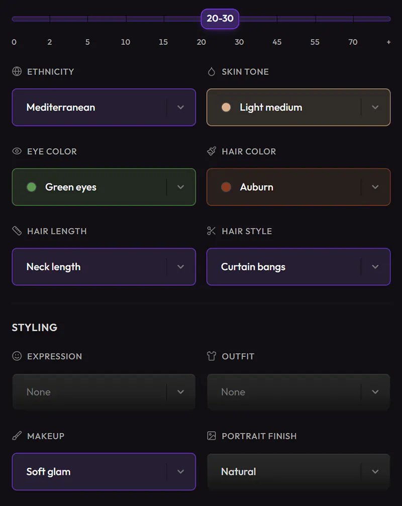 Avatar Prompt Builder interface