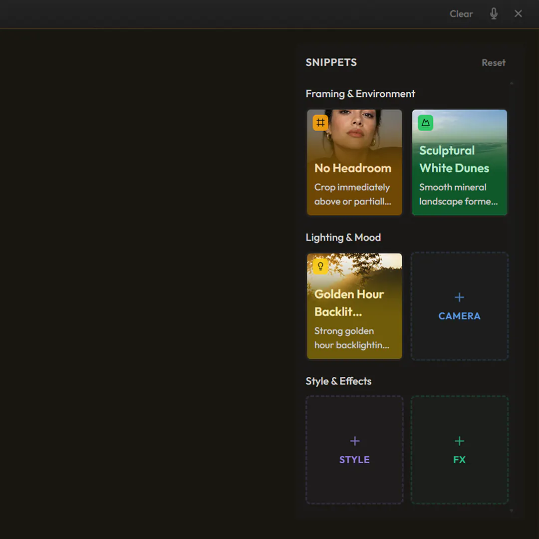 Image Prompt Builder interface