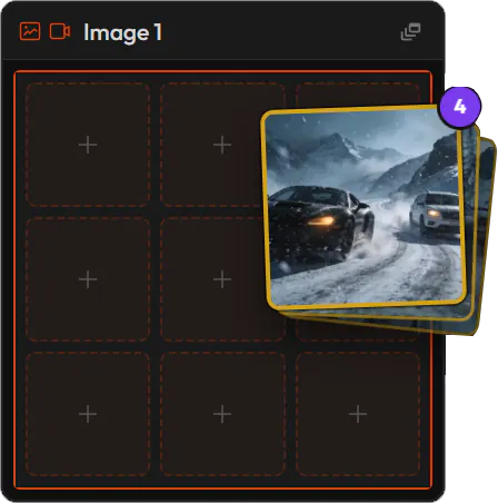 Plusieurs images glissées d’un coup dans une source