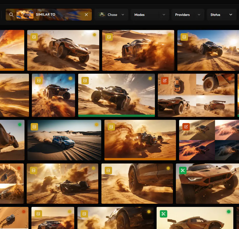 Gallery results for Search Similar, with the filter bar above them